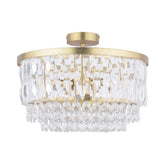 Laura Ashley Rhosill 3 Semi Flush Light Glass and Antique Brass